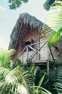 Casa de madera con techo de paja en Bungalows India, El Valle, Samana, en Santa Bárbara de Samaná