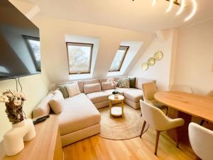 Predel za sedenje v nastanitvi CASARiNA - Über den Dächern Leipzigs