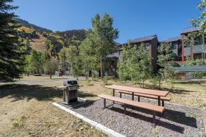 un tavolo da picnic e un grill in un parco di Telluride Lodge 312 by AvantStay Close to Slopes Town a Telluride