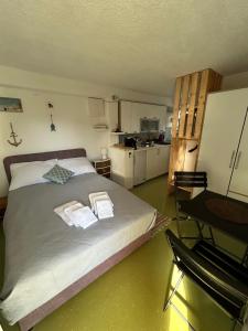 Köök või kööginurk majutusasutuses Trogir Čiovo nice studio apartment near the sea in Okrug