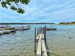 un muelle con barcos en una masa de agua en Apartment Zare, en Banjol