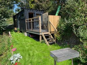 a out house in the grass in a yard at The Lookout in Padstow