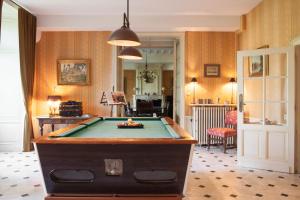 a billiard room with a pool table in it at Domaine Labattut in Saint-Astier