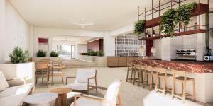 a rendering of a restaurant with tables and chairs at Cavo Marelia in Amoopi
