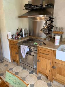 Kuchyň nebo kuchyňský kout v ubytování Comme une villa sur un toit