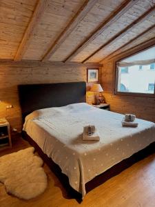 Postel nebo postele na pokoji v ubytování Cozy Suite Sils