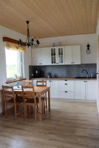 Kuchyň nebo kuchyňský kout v ubytování Domki Ostoja Kaszëbë