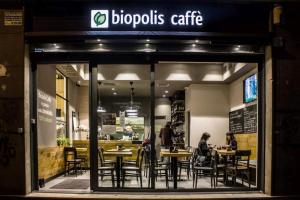 A restaurant or other place to eat at EcoHouse & BioVeg Café