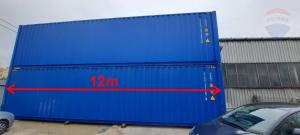 a large blue shipping container with a red line on it at Skladové priestory Bardejov in Bardejov