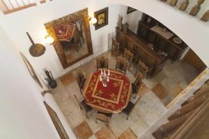 an overhead view of a dining room with a table and chairs at House Villa Oaza in Rogoznica