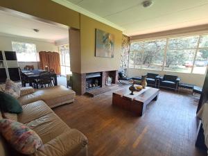 a living room with a couch and a fireplace at 188 On Springs Road in Brakpan