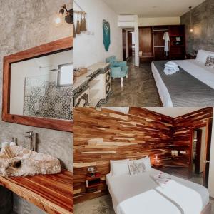 Postel nebo postele na pokoji v ubytování Little Gem Hotel Tulum La Veleta