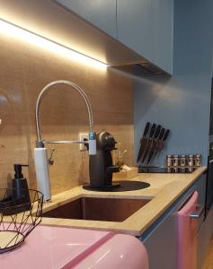 ギマランイスにあるRetiro Studio 34の- シンク付きキッチンカウンター