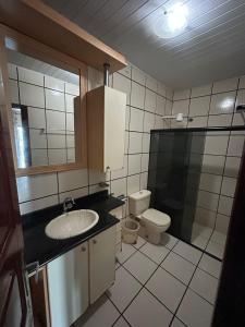 Koupelna v ubytování Casa no Centro