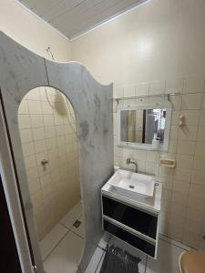 Koupelna v ubytování Casa no Centro