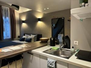 Kuchyň nebo kuchyňský kout v ubytování Guesthouse de Loft