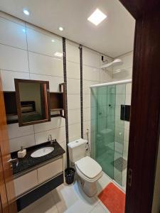 Koupelna v ubytování Linda Casa 2 qrts Churrasqueira garagem Resende RJ