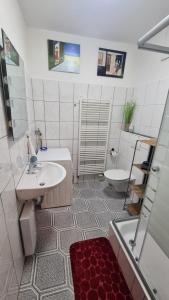 Koupelna v ubytování Ferienwohnung Am Schlossberg + 27 fotografií