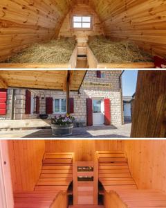 a wooden house with hay inside of it at Regensburgerhof in Castello Tesino
