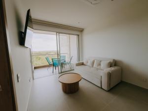 Χώρος καθιστικού στο Baia Kristal Apartamento