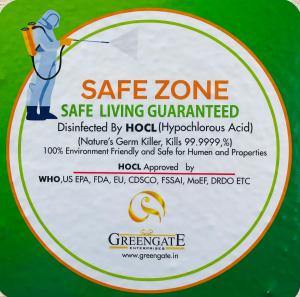 a permit for a safe living guaranteed sign at AshtamudiVillas in Kollam