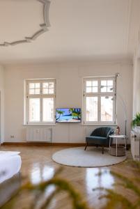 Postel nebo postele na pokoji v ubytování Gästehaus am Winckel