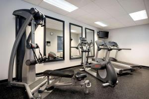 アルバートビルにあるCountry Inn & Suites by Radisson Albertville near Outlet Mallのトレッドミル2台とエリプティカルマシン2台が備わるジム