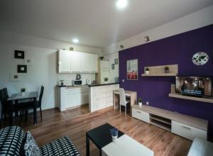 Kuchyň nebo kuchyňský kout v ubytování Apartments San