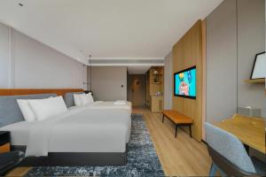 TV a/nebo společenská místnost v ubytování Park Inn by Radisson Hangzhou Fuyang Wildlife