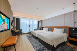 TV a/nebo společenská místnost v ubytování Park Inn by Radisson Hangzhou Fuyang Wildlife