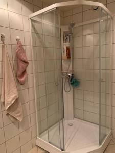 Koupelna v ubytování Fint soverom, 3 mins til T-bane