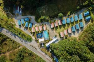 an overhead view of a train on a road at Pocheon KidsGlampingGEO in Pocheon +2 photos
