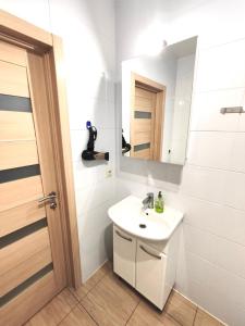 Ένα μπάνιο στο Просторная квартира в центре города