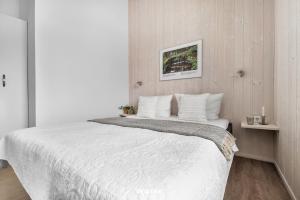 Ένα ή περισσότερα κρεβάτια σε δωμάτιο στο Ferienhaus Panoramablick 37 - Sankt Andreasberg im Harz