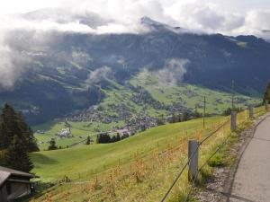 - une colline verdoyante avec vue sur la ville dans l'établissement Apartment Sumpfbödeli by Interhome, à Lenk im Simmental
