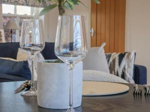 two wine glasses sitting on top of a table at Providence Court in York