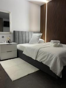 Postel nebo postele na pokoji v ubytování Shopping Park Studio Nr 16