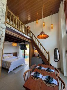 Voodi või voodid majutusasutuse Malie Bangalô - Beach Tênnis - Sauna - Praia de Tabuba, Alagoas toas