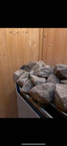 a pile of rocks sitting on top of a box at Your private villa in Ptolemaida +23 photos