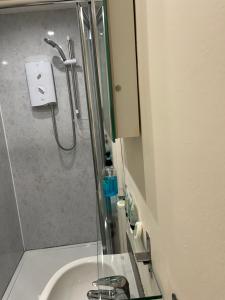 ein Badezimmer mit Dusche und Waschbecken in der Unterkunft Ford Village Bed & Breakfast in Ford