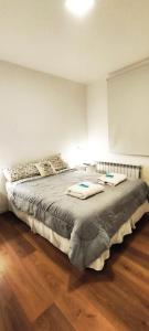 a bedroom with a large bed with pillows on it at Alojamiento en Ushuaia - Mirador del Beagle in Ushuaia