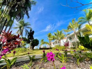 Tahatai - Private beach, pool, AC, High speed net外面的花园