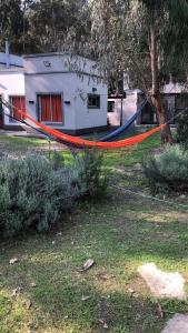 a hammock is tied to a tree in a yard at Viento Potro Casa de Campo in San Miguel del Monte