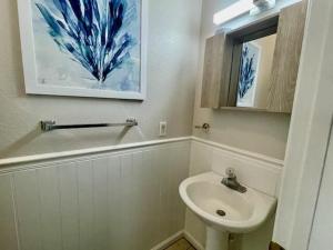 a bathroom with a toilet and a sink at Sunflower Mama in St. George Island +8 photos