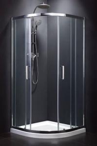 a shower with a glass door in a bathroom at Viva Tourismo Resort (naturist club) in Paradeísion