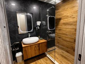 Koupelna v ubytování Luxury apartment with bedroom, new gudauri + 14 fotografií