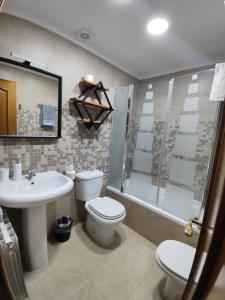 Koupelna v ubytování La Gran Casa de Galera