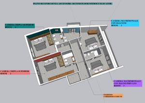 a floor plan of a house at Le Camere Del Centro in Matera