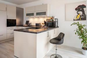 Kuchyň nebo kuchyňský kout v ubytování Felsenkeller Appartements