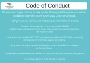a screenshot of the code of conduct webpage at LUXE POINT in Blairgowrie